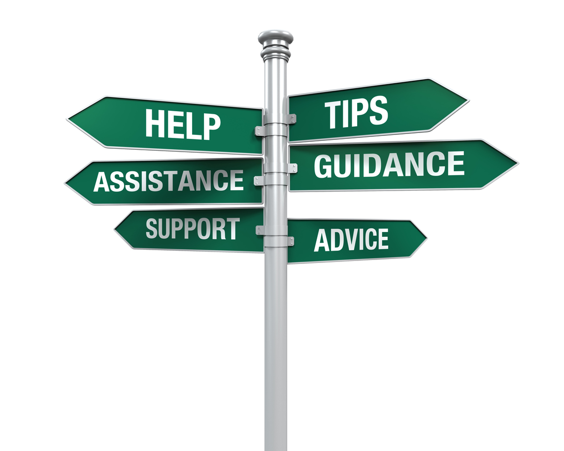 sign directions support help tips advice guidance assistance